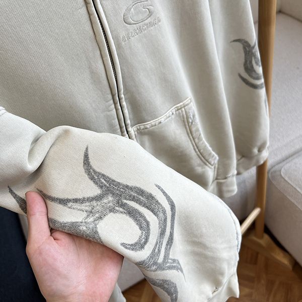 【24AW】バレンシアガ Y2K ロゴ コットン フーディ ジップ 偽物 bay09806